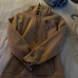 Light brown zip up sweater